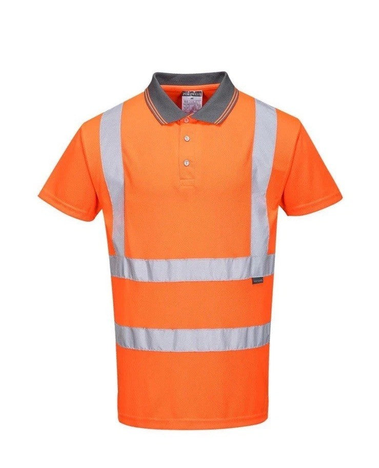 Portwest Hi-Vis Polo Shirt Short Sleeve Breathable Reflective RT22 Size Large L
