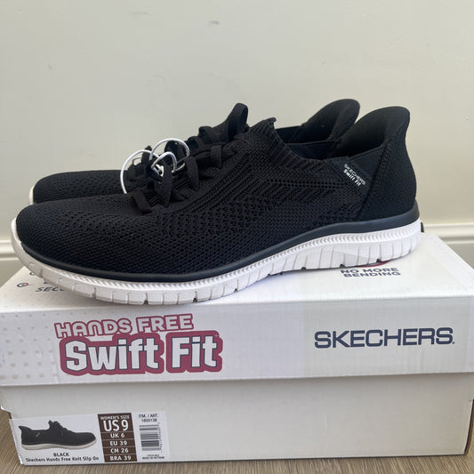Skechers Hands Free Swift Fit Ladies Black Trainers Size 6 Brand New Women’s