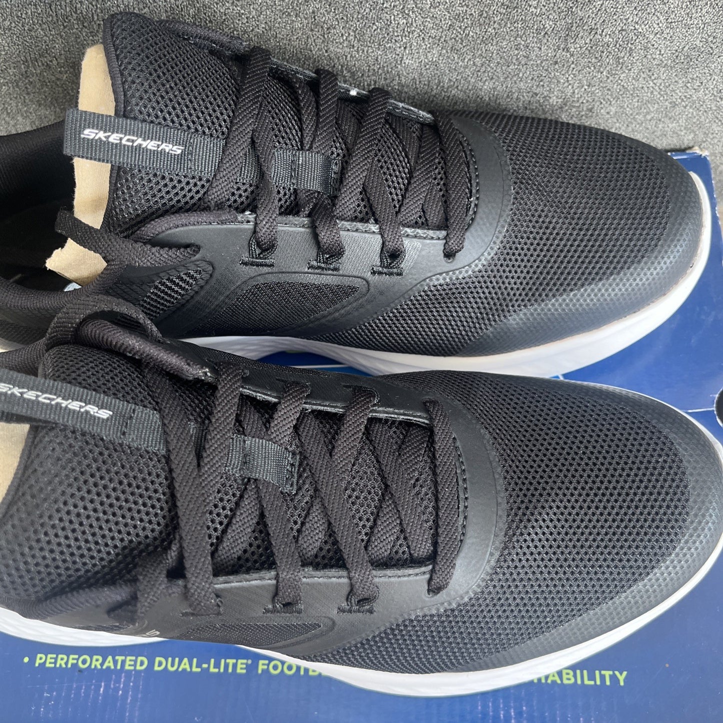 Skechers Black White Men’s Trainers New Century Sketch Lite Pro Boxed Size 10