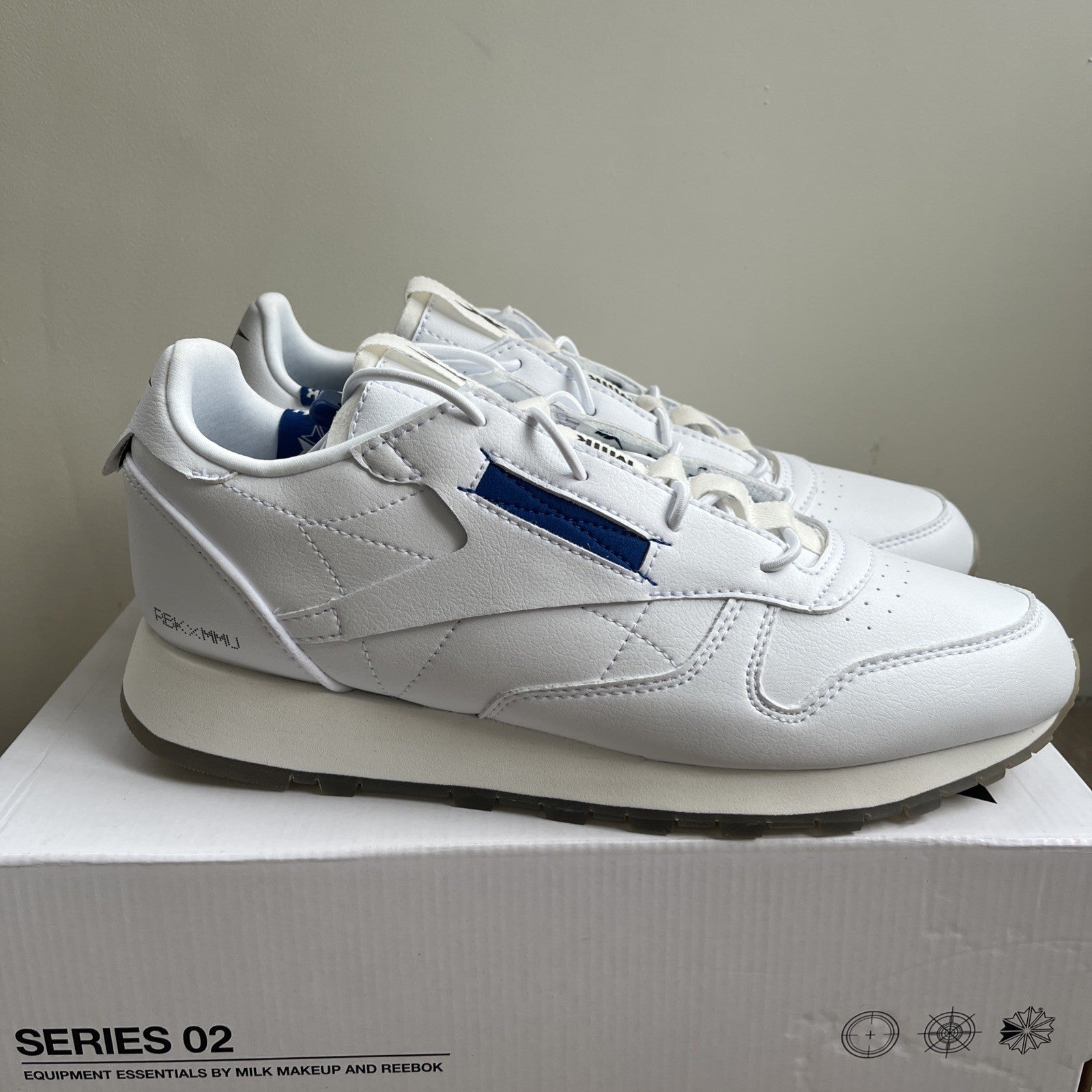 Men's Reebok x Milk Makeup Classic Vegan Shoes in White UK Size 9 Brand New