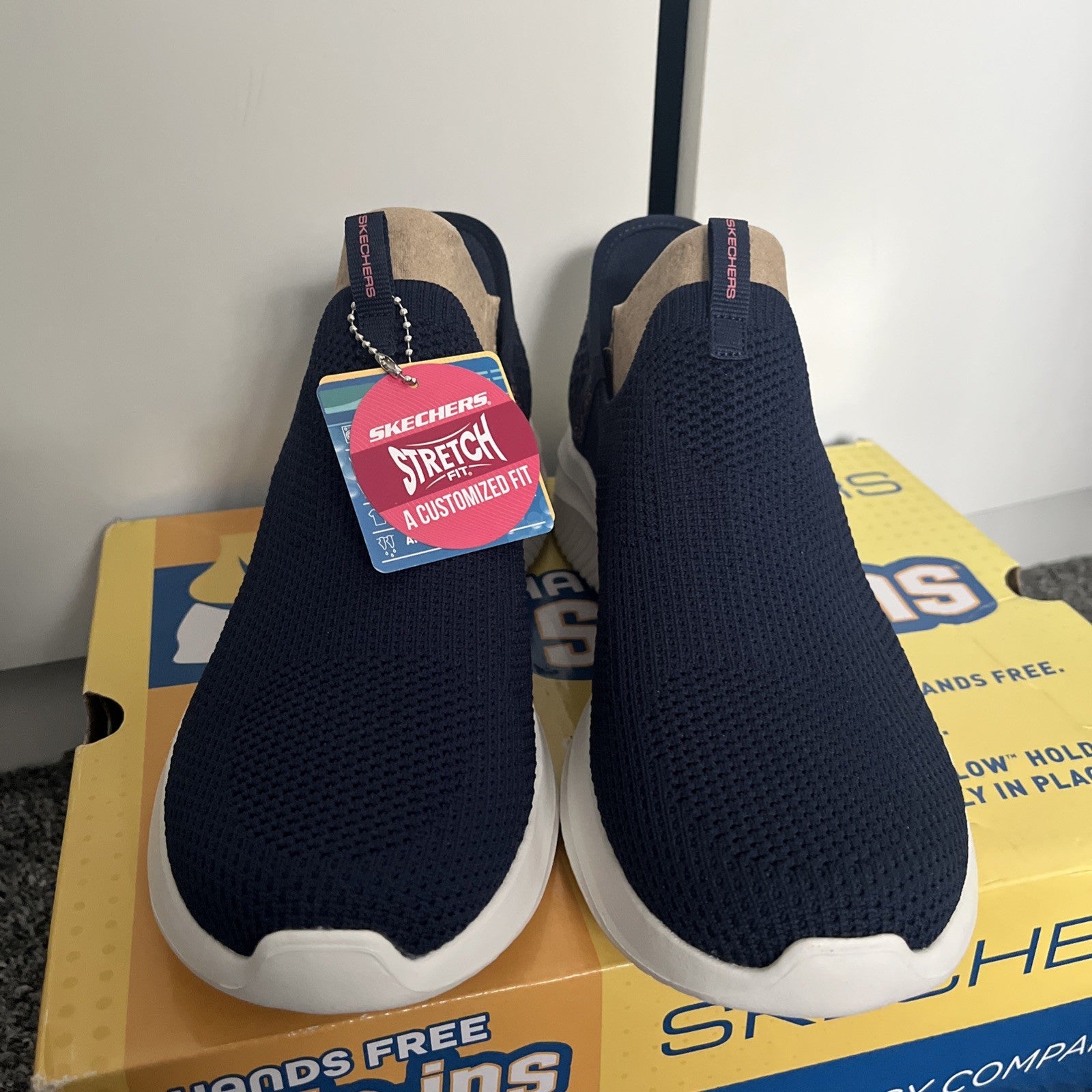 Skechers Slip-ins Ultra Flex 3.0 Vegan Womens Slip On Trainers in Navy UK Size 6