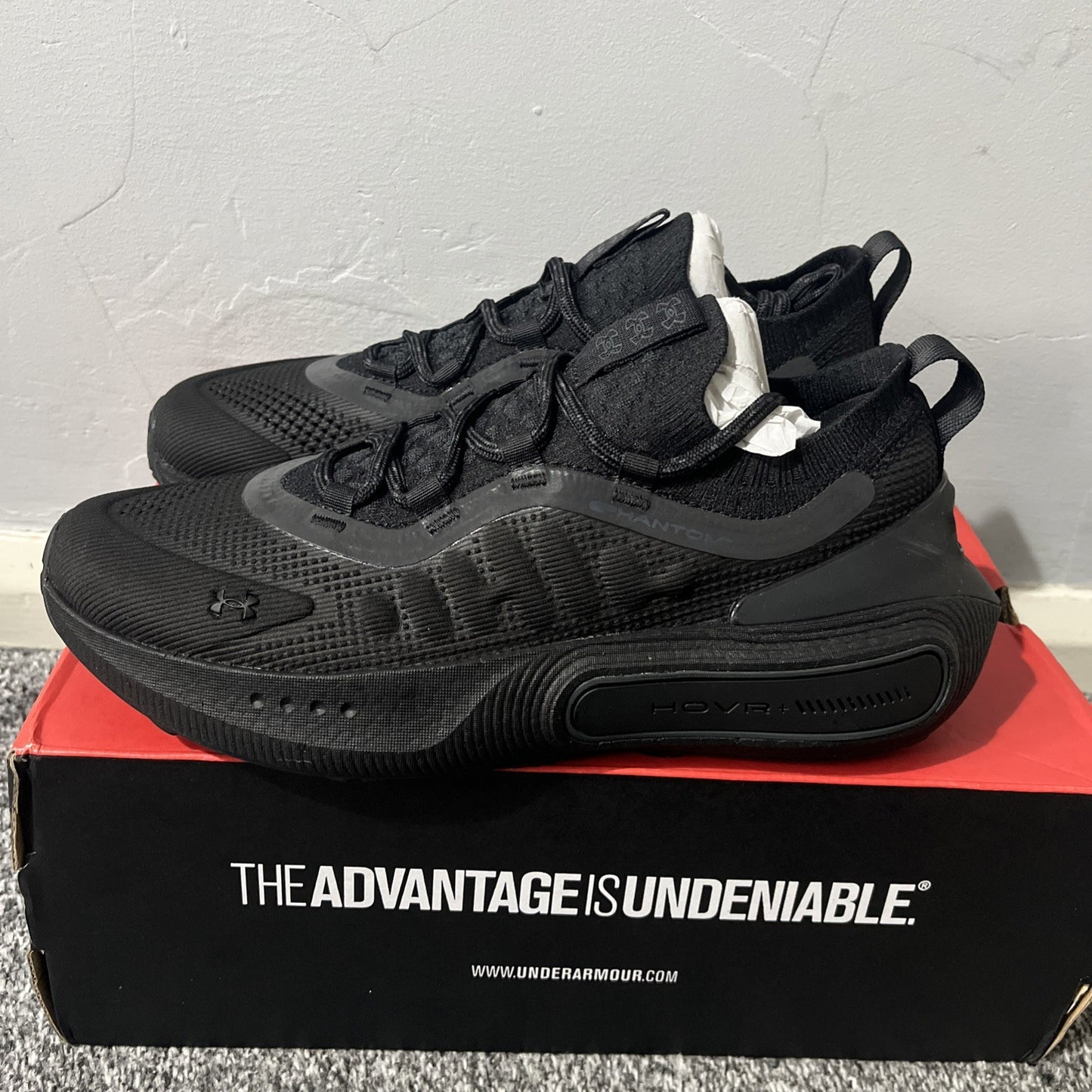 Under Armour Men's UA Phantom 4 Shoes in Black Size UK 7.5 Gym Running Trainer