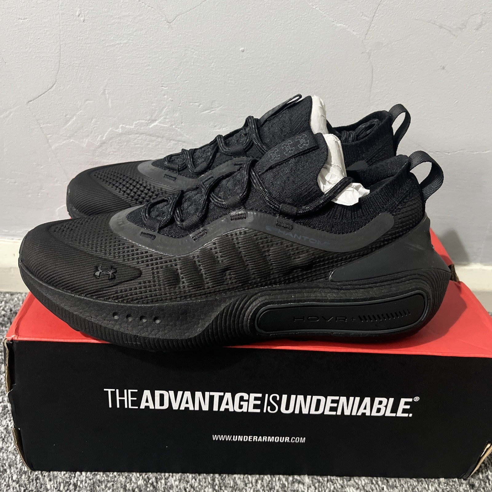 Under Armour Men's UA Phantom 4 Shoes in Black Size UK 7.5 Gym Running Trainer