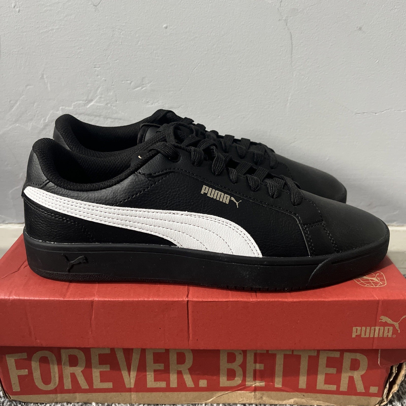 Puma Grounded SL Unisex Black White Trainers Sneakers UK Size 7.5 Casual Shoe