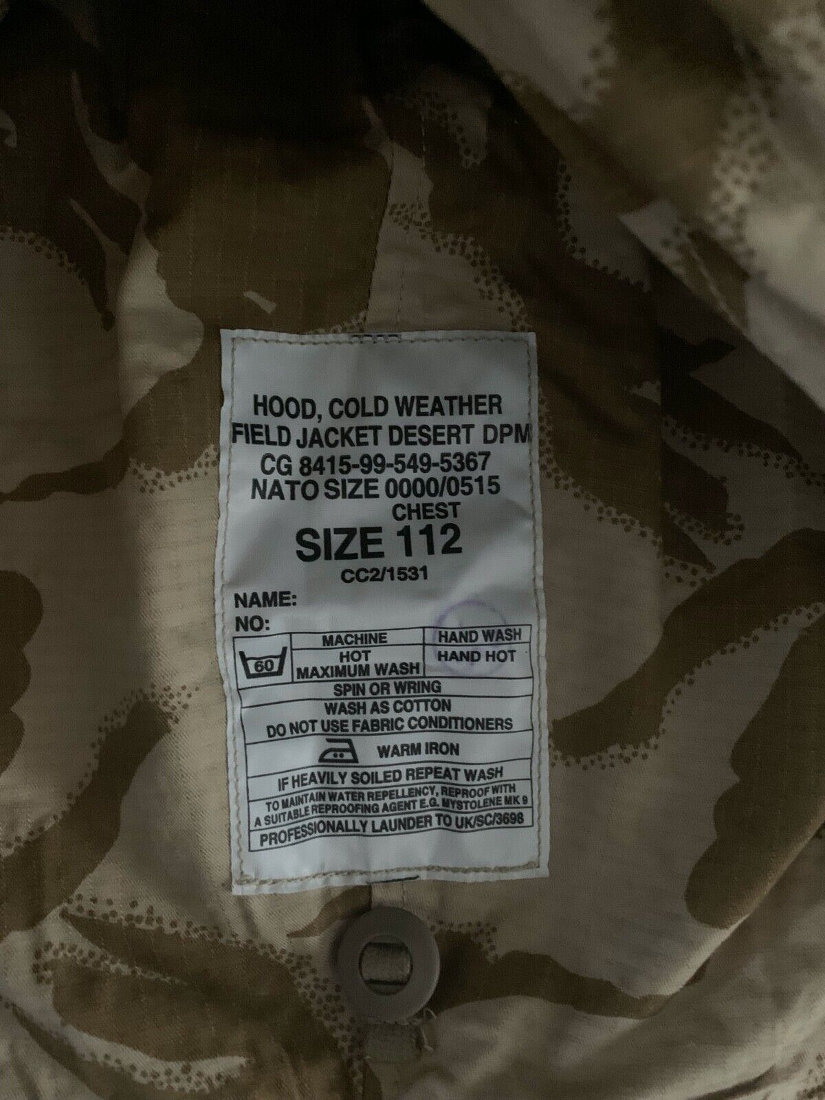 UK British Army Surplus Desert DPM Detachable Smock Hood Rip-Stop Camo Material
