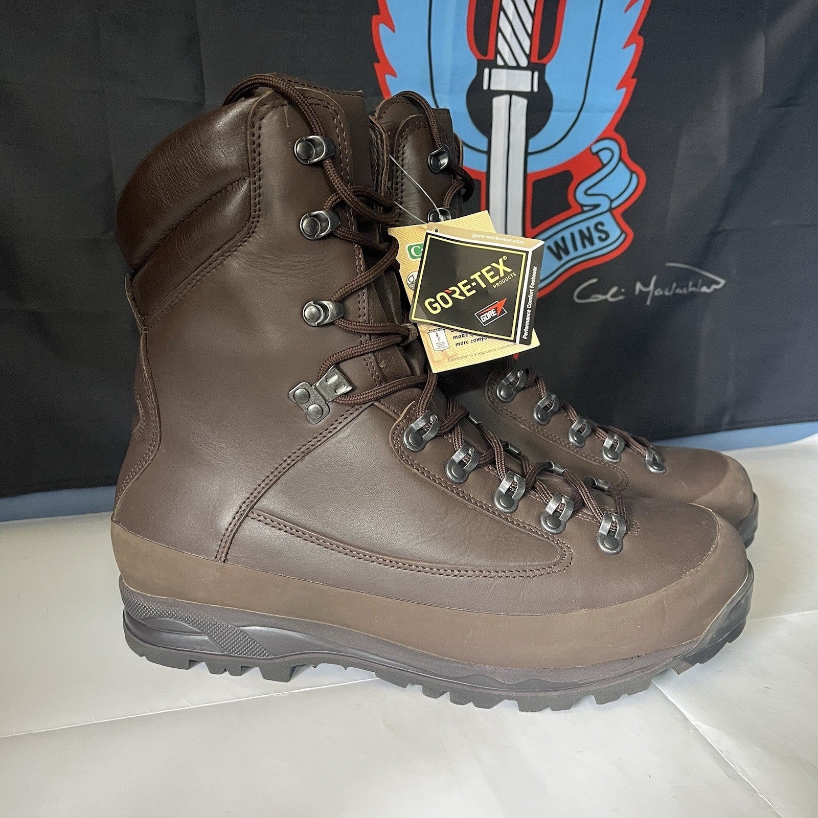 British Army Military Cold Wet Weather Goretex Leather Combat Boots Brown Sizes