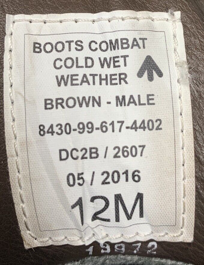 KARRIMOR Brown Size 12M Combat Boots British Army Cold Wet WEATHER G1 Walking