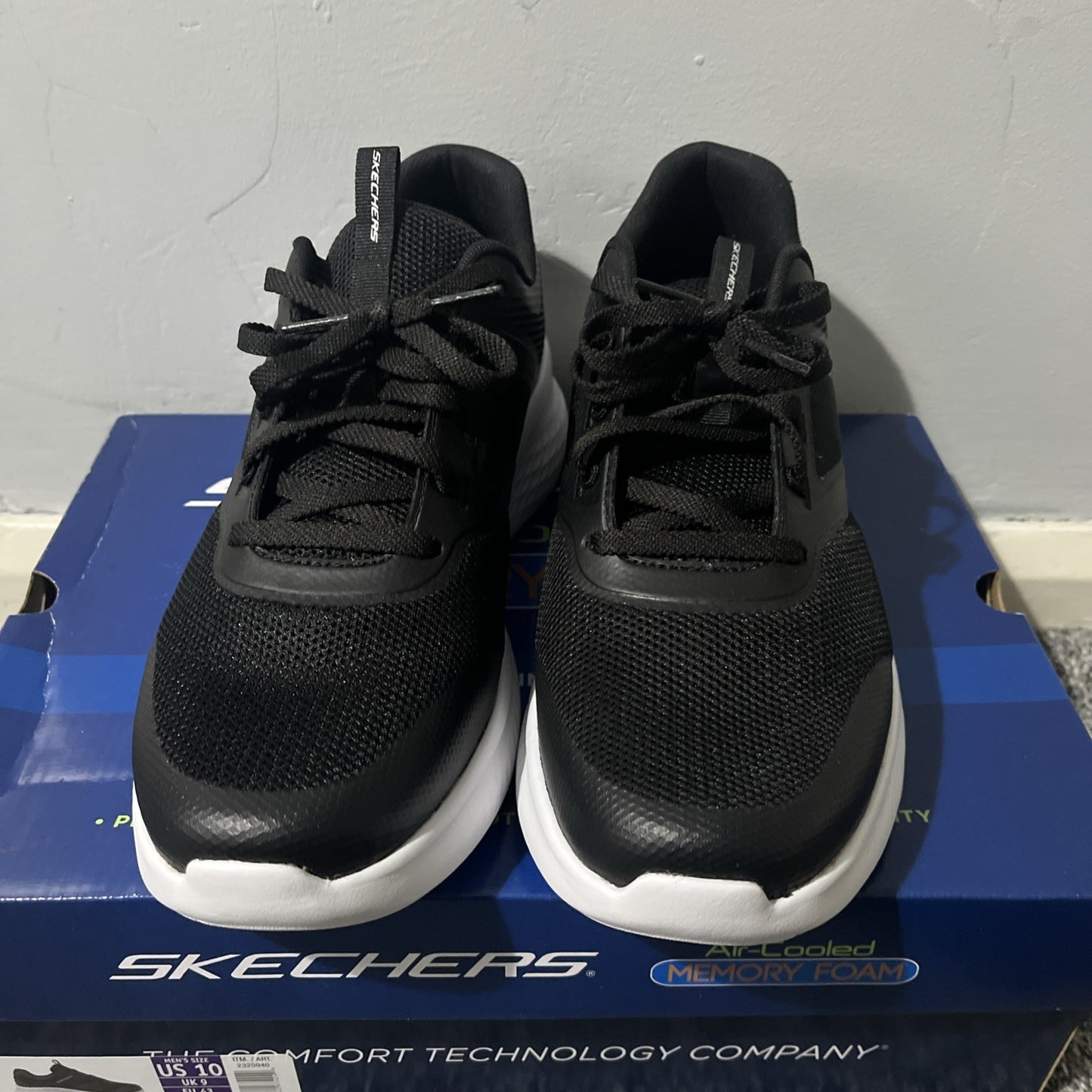 Skechers Men's Lite Pro Century Trainer in Black UK Size 9 New In Box Memoryfoam