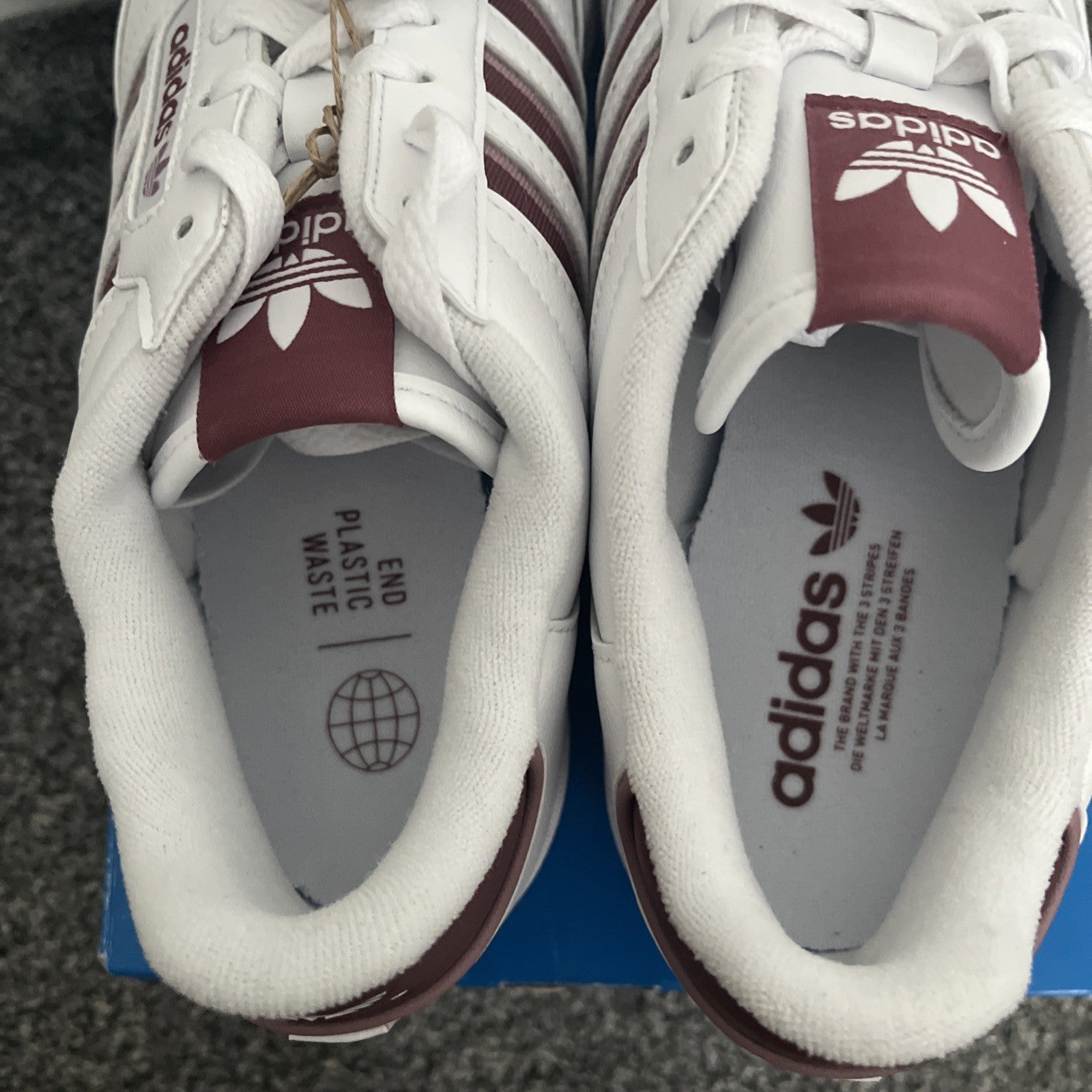 Adidas Originals Continental 80 Stripes White Size 8.5 UK Trainers Brand New Low