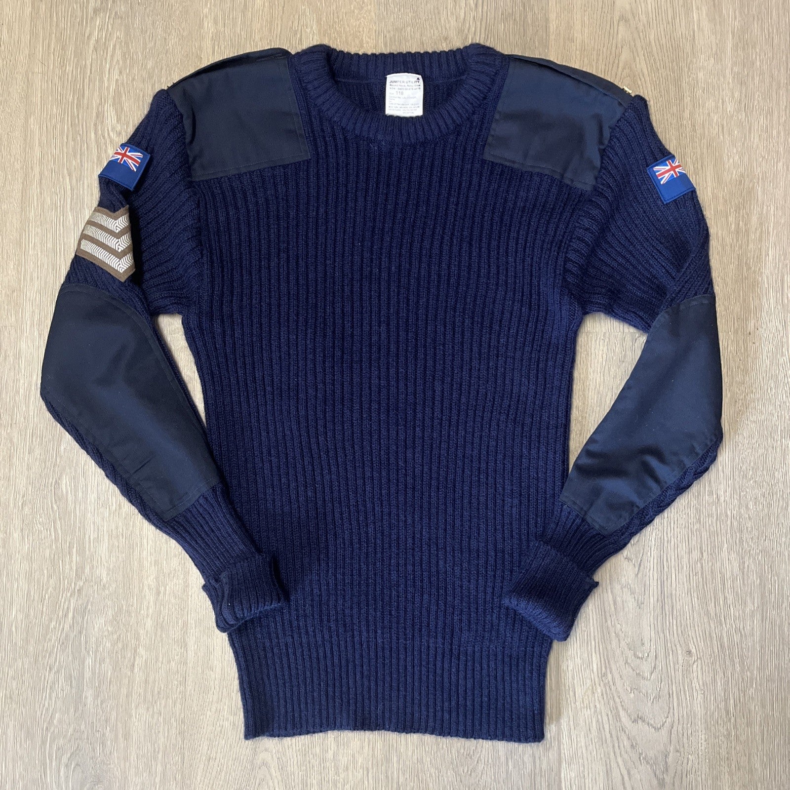 British NATO Navy Blue Wool Pullover Jumper Crew Neck Military Surplus Size 118
