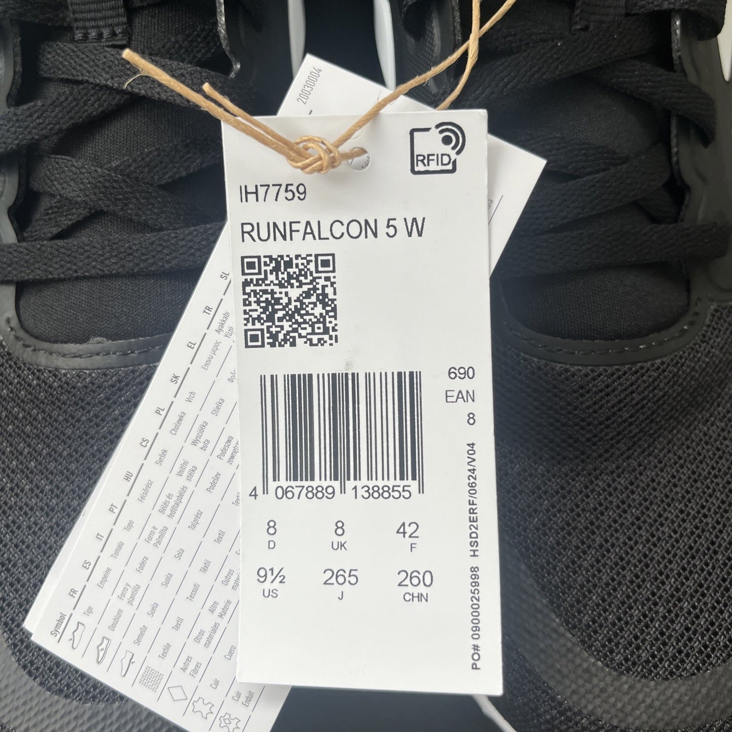 Adidas Womens RUNFALCON 5 WOMENS Entry Running Shoes UK Size 8 - Black & White