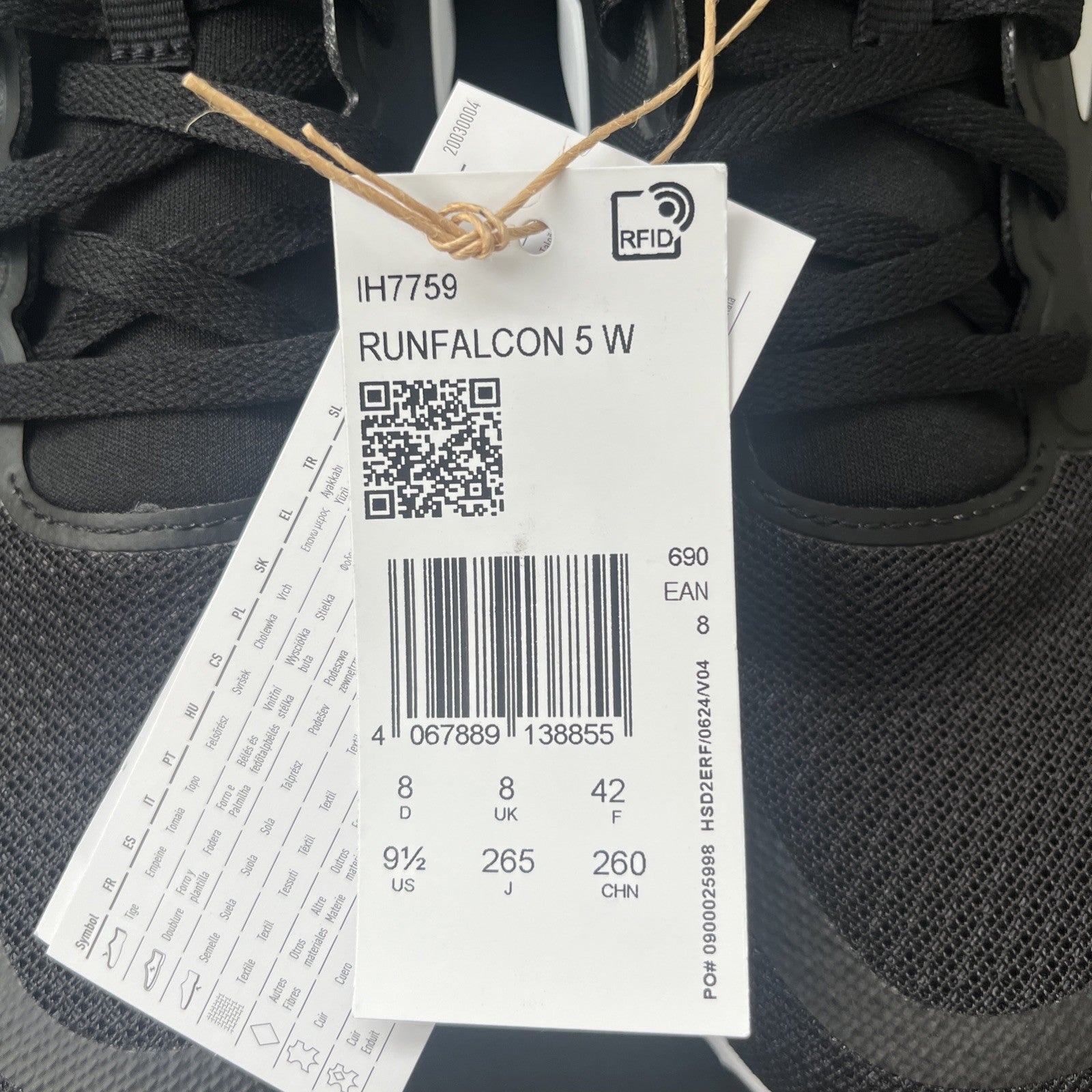 Adidas Womens RUNFALCON 5 WOMENS Entry Running Shoes UK Size 8 - Black & White