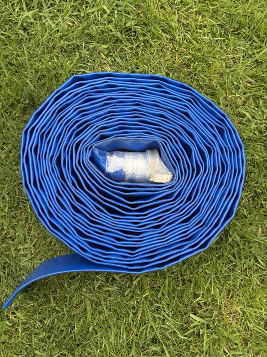 Fire Hose Blue Layflat Fireman 15m Flood Pumping Appliance Equipment Used Rescue