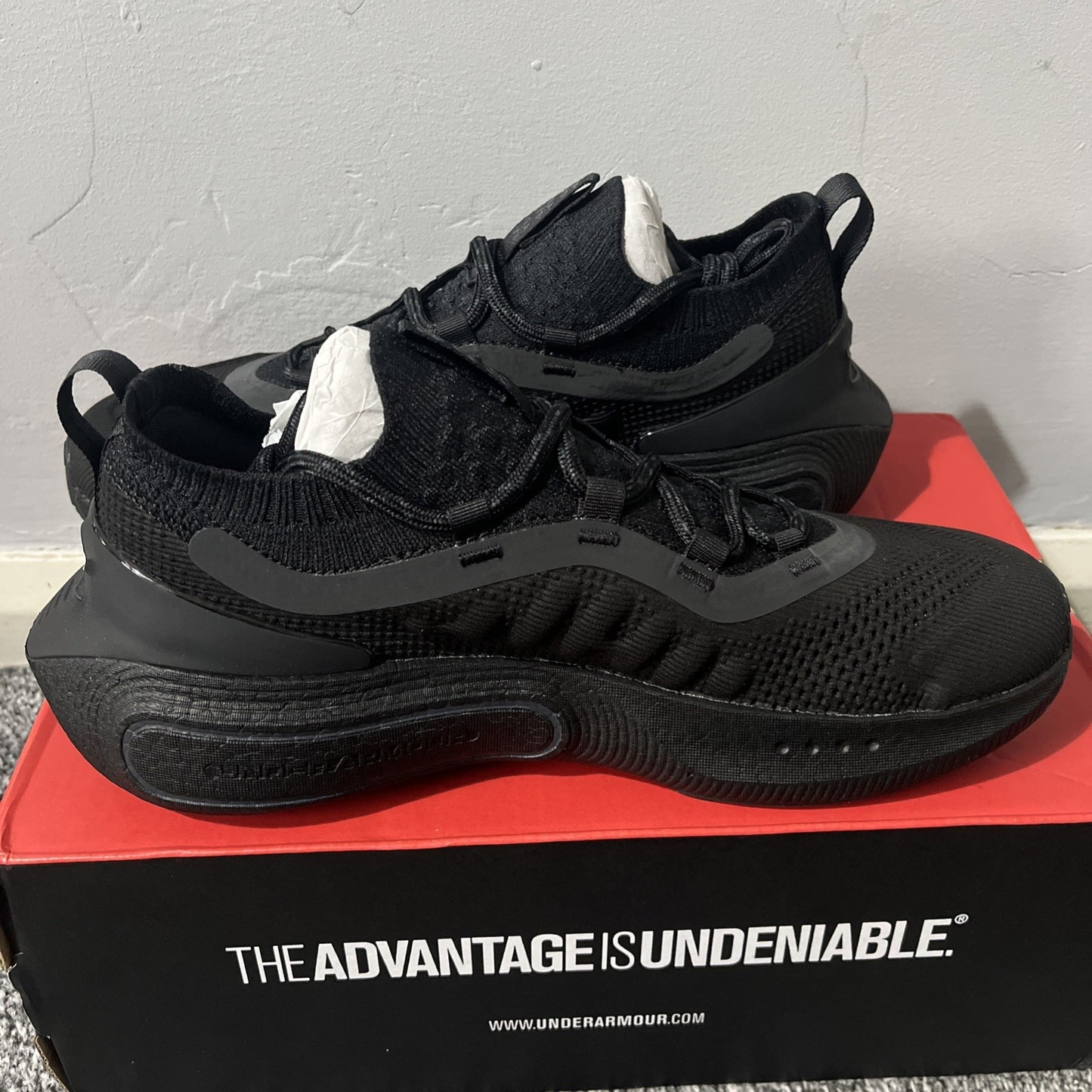 Under Armour Men's UA Phantom 4 Shoes in Black Size UK 7.5 Gym Running Trainer