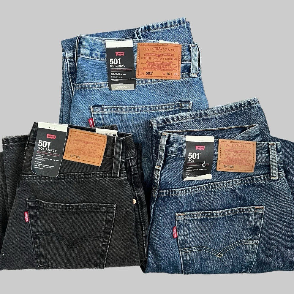 Levi's 501 Original Men's Jeans Straight Leg Blue Black Brand New - Sizes