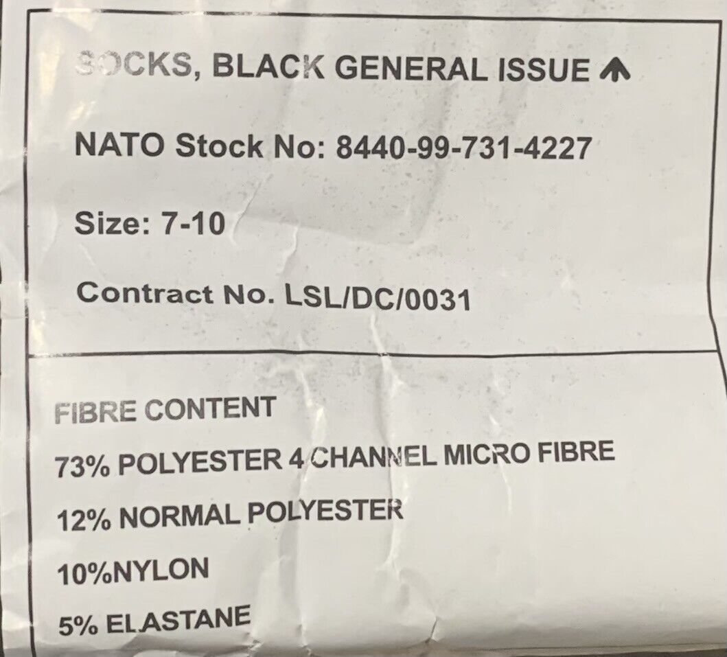 British Army socks - various types available BRAND NEW black general issue