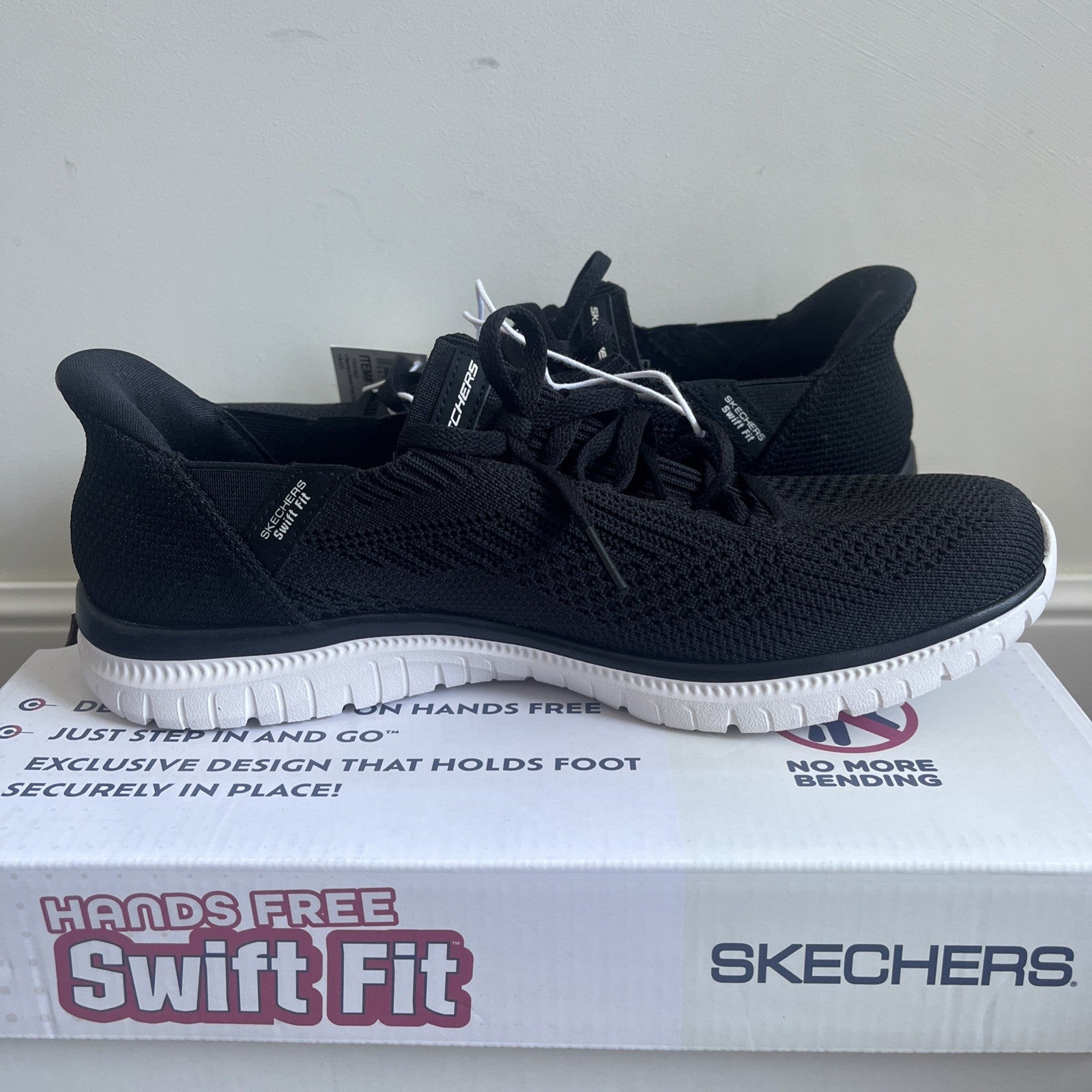 Skechers Hands Free Swift Fit Ladies Black Trainers Size 6 Brand New Women’s