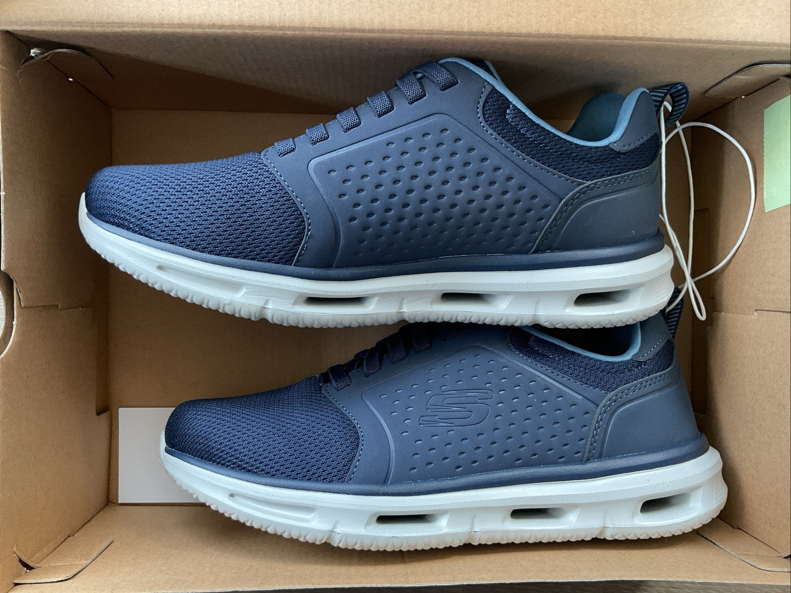 Sketchers Glide Lite Men’s Trainer In Navy Size 7 Classic Fit Memory Foam