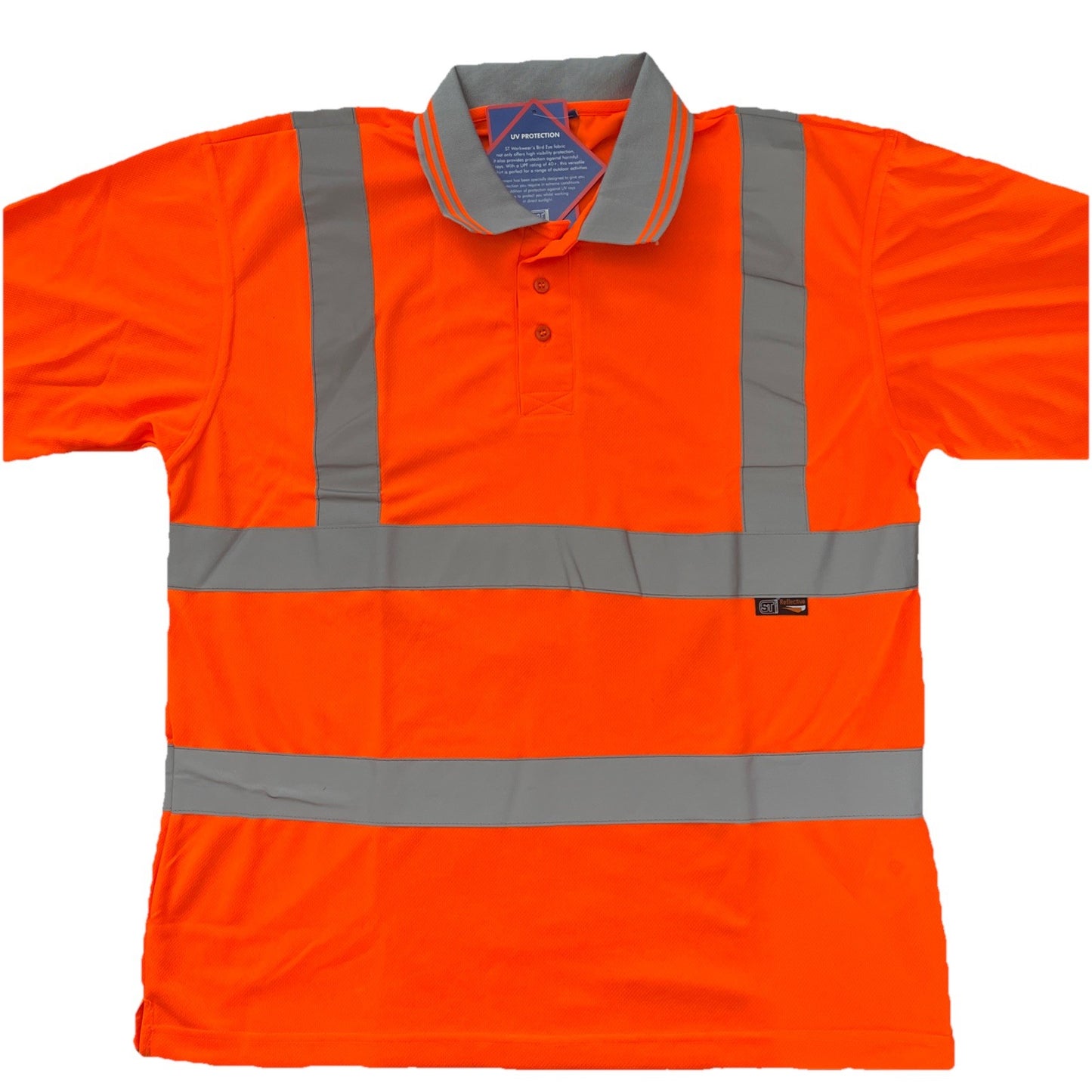 Mens Hi Vis Workwear Polo Tshirt Tee Top Viz Visibility ST Workwear Outdoor