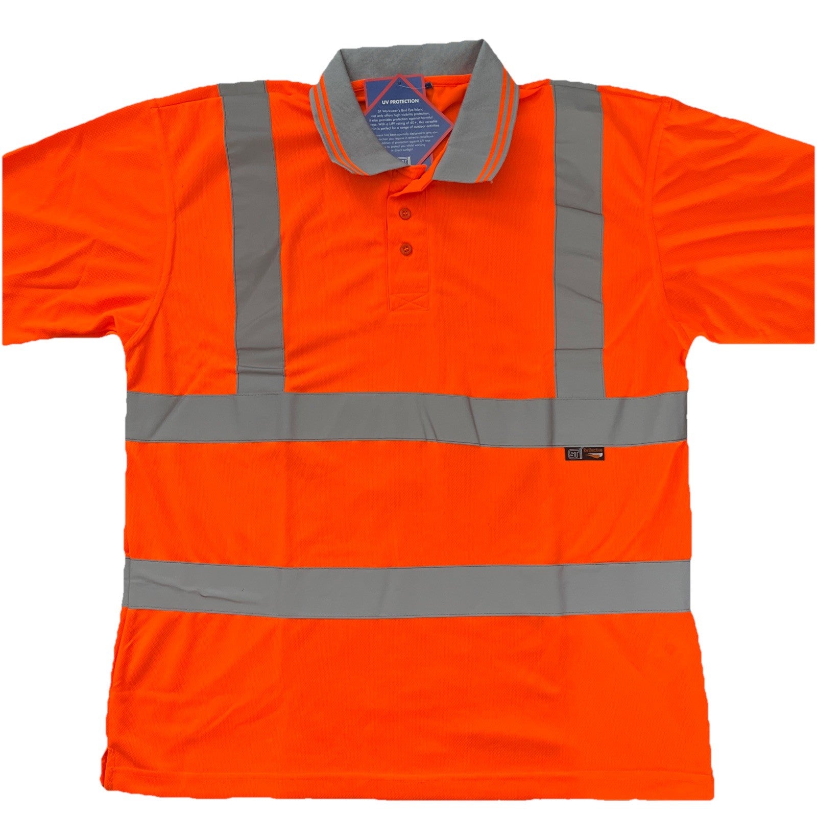 Mens Hi Vis Workwear Polo Tshirt Tee Top Viz Visibility ST Workwear Outdoor