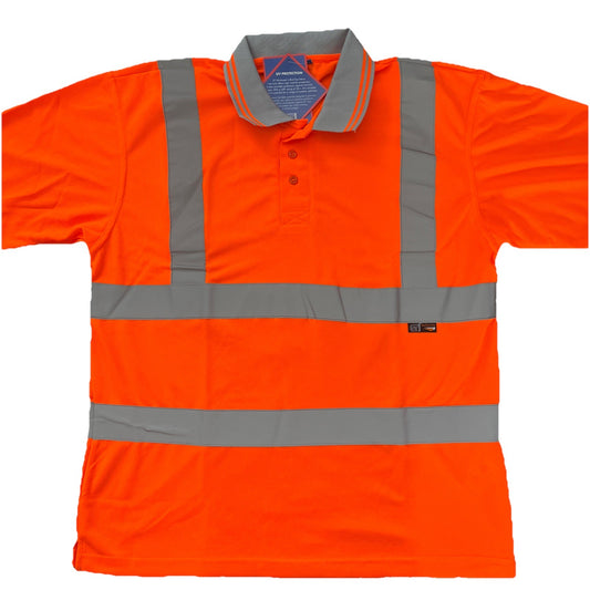 Mens Hi Vis Workwear Polo Tshirt Tee Top Viz Visibility ST Workwear Outdoor
