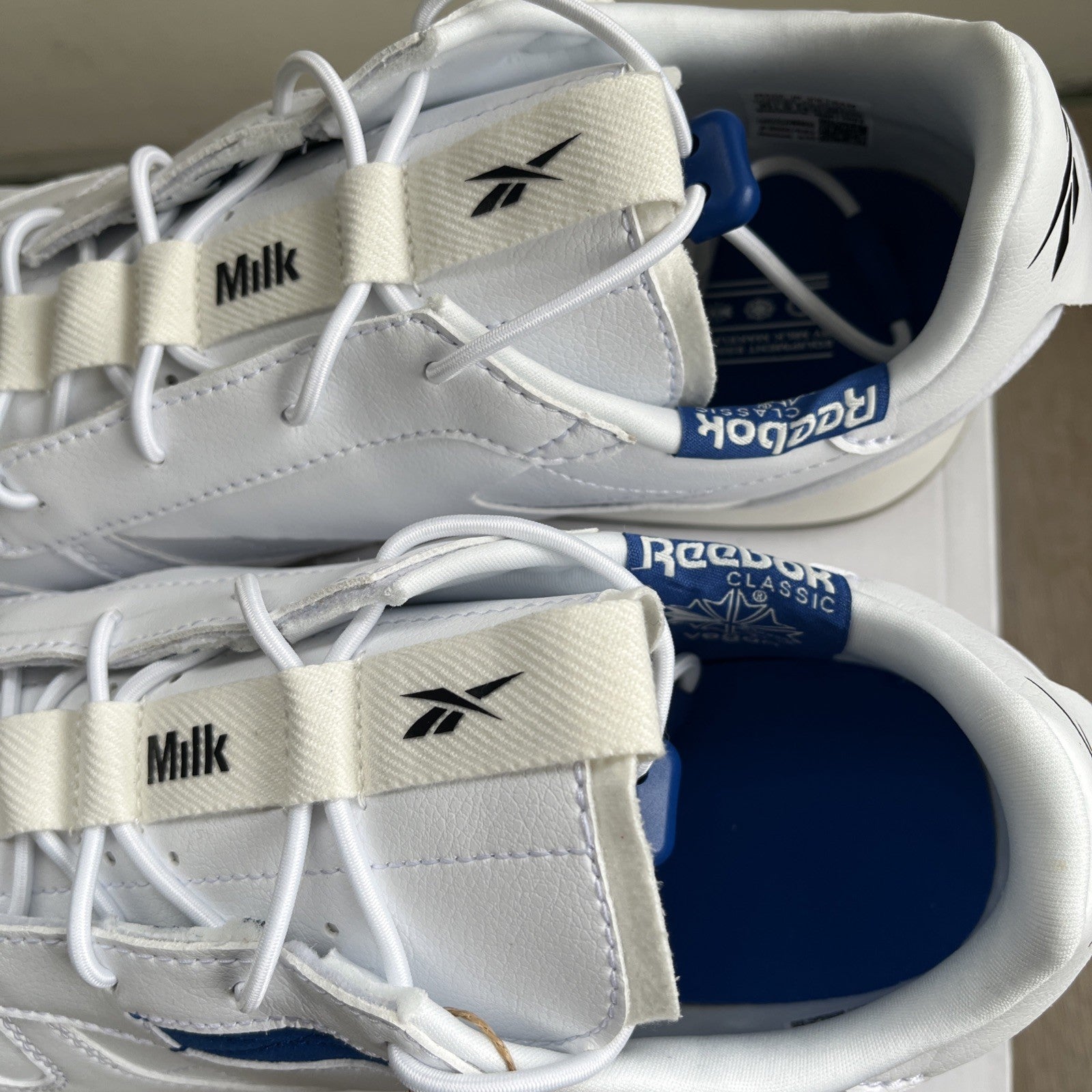 Men's Reebok x Milk Makeup Classic Vegan Shoes in White UK Size 9 Brand New