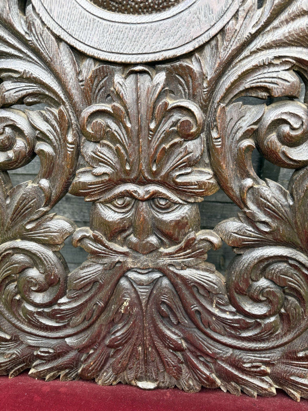 Antique Oak Armchair Throne Victorian Quality Carved Large Ornate Country House