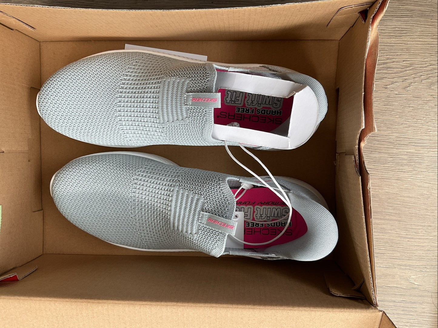 Sketchers Grey Swift Fit Ladies Size 4 Hands Free Trainers