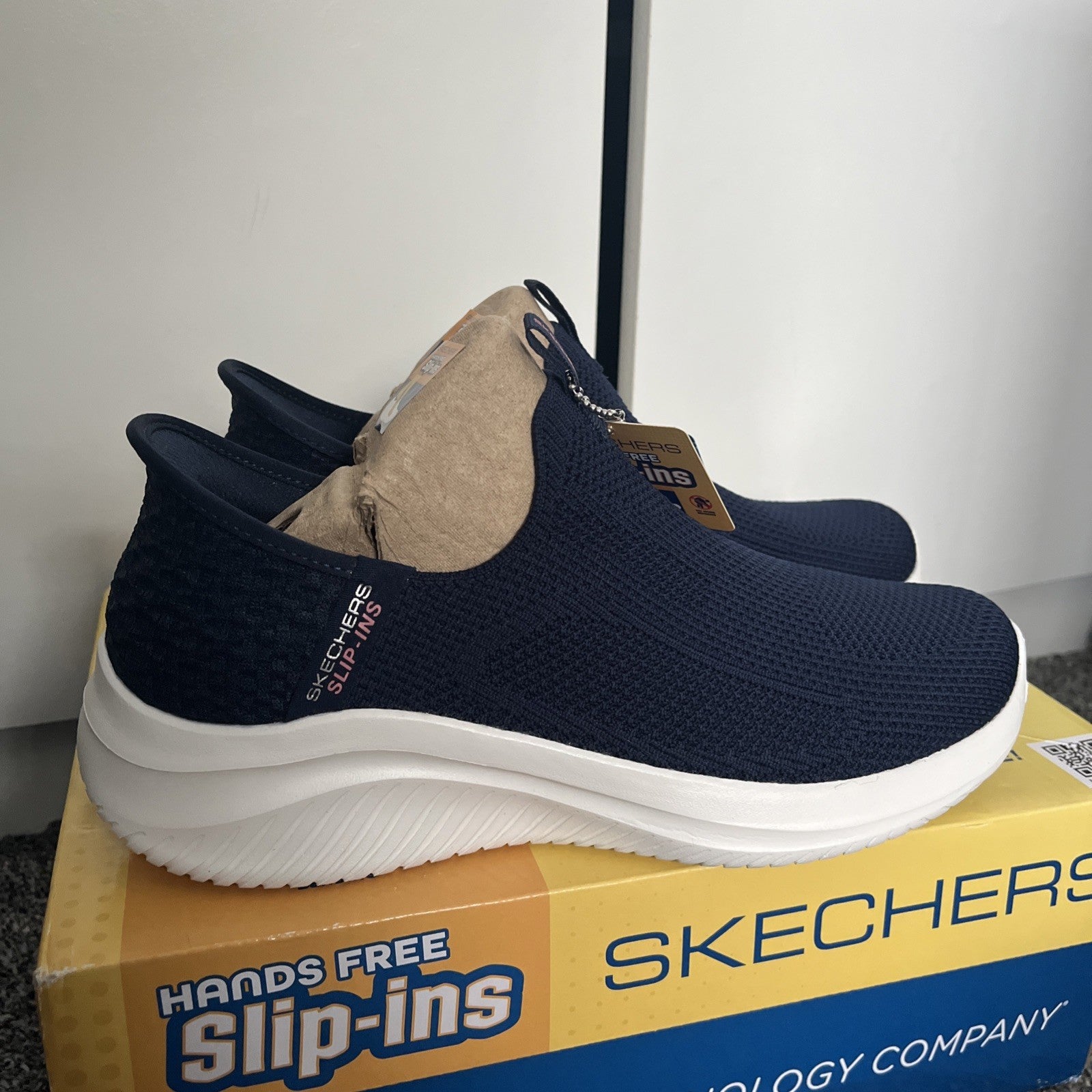Skechers Slip-ins Ultra Flex 3.0 Vegan Womens Slip On Trainers in Navy UK Size 6