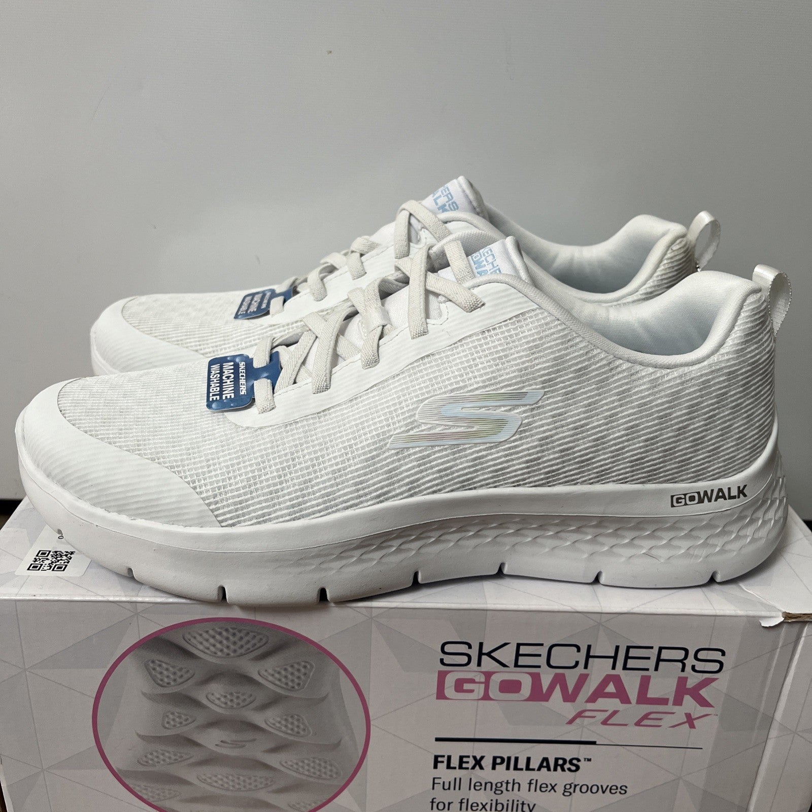 Skechers Go Walk Flex Viva White Trainers Women UK Size 8 EU 31 Brand New In Box