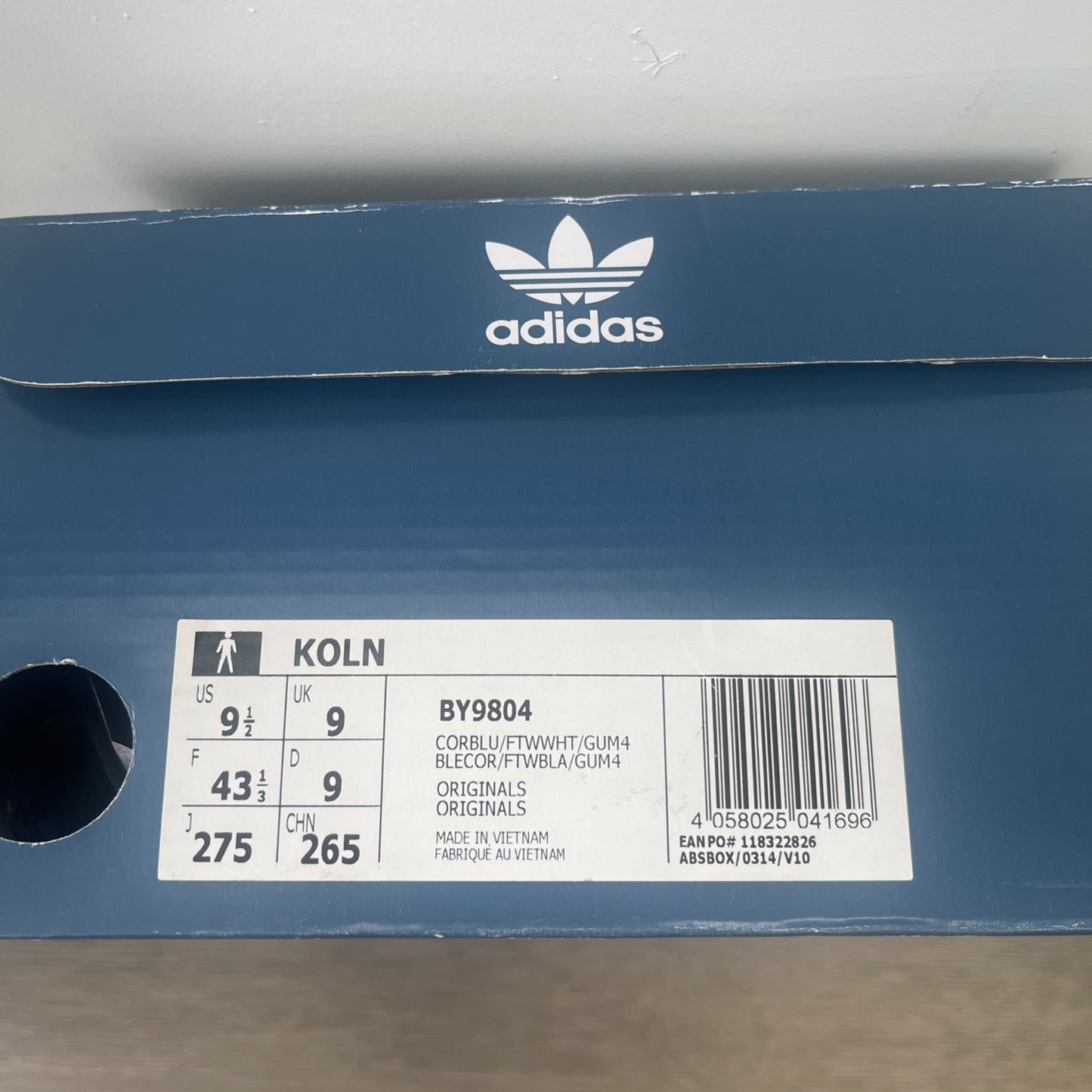 Adidas Originals Koln Blue White BY9804 - Size UK9 New In Box Mens Trainers