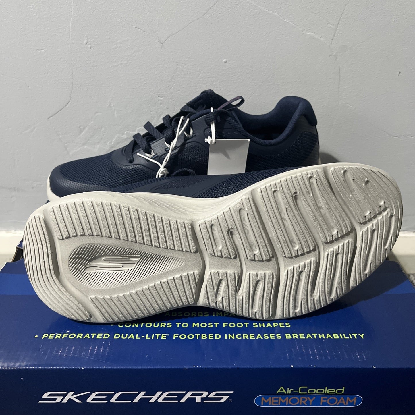 Skechers Men's Lite Pro Century Trainer in Navy UK Size 7 New In Box Memory Foam