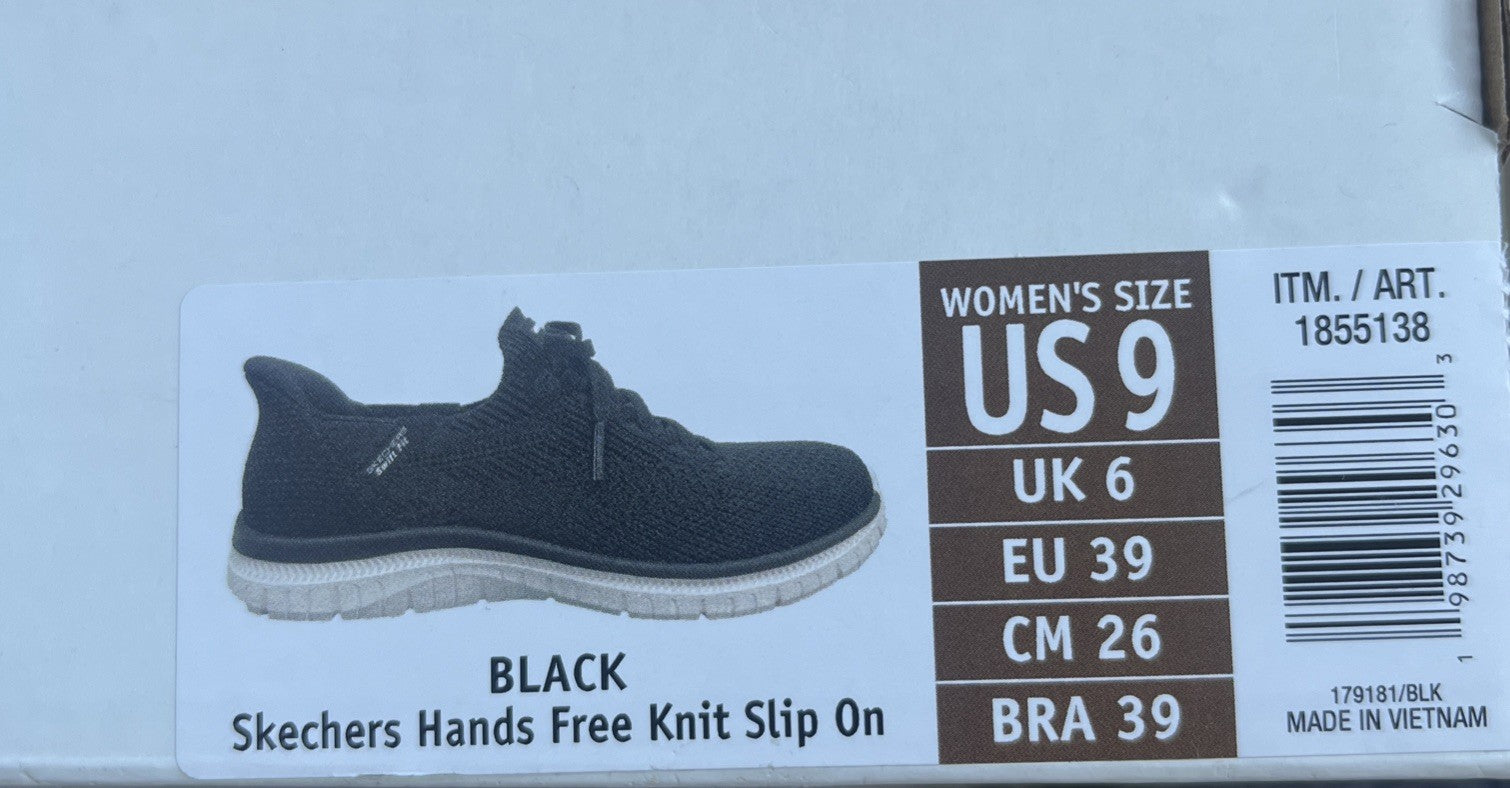Skechers Hands Free Swift Fit Ladies Black Trainers Size 6 Brand New Women’s
