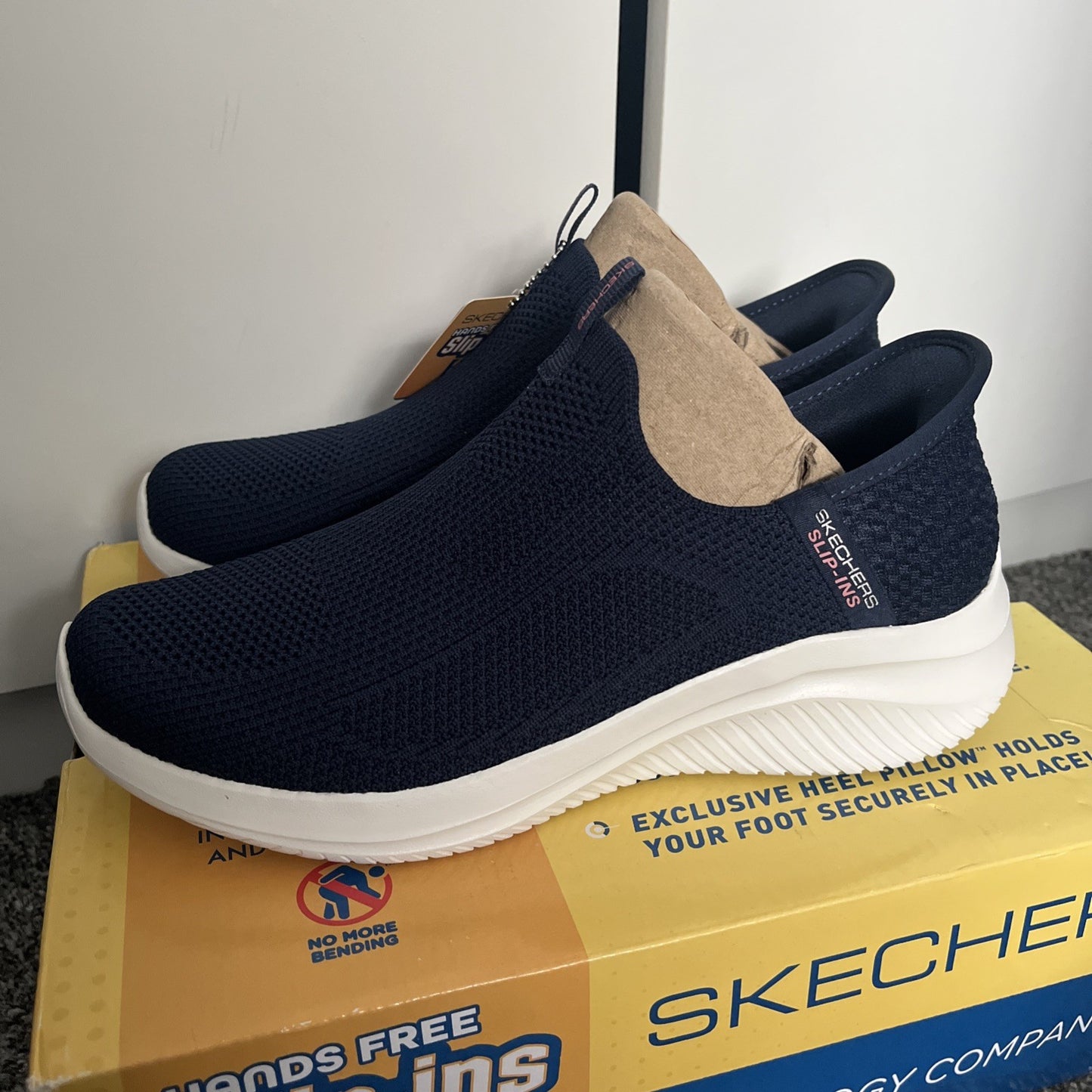 Skechers Slip-ins Ultra Flex 3.0 Vegan Womens Slip On Trainers in Navy UK Size 6