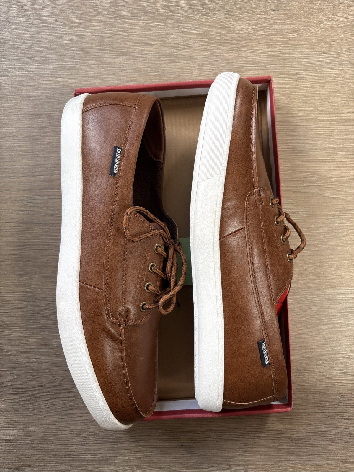 Lambretta Vulkan Mens  Boat Shoe In Tan Brown UK 12 Brand New In Box