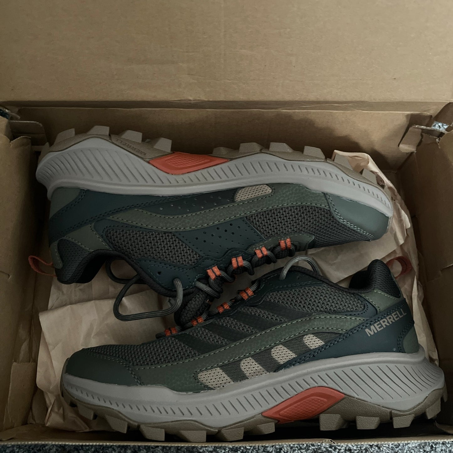 Merrell Speed Strike 2 Outdoor Hiking Trail Trainers - Olive - New
