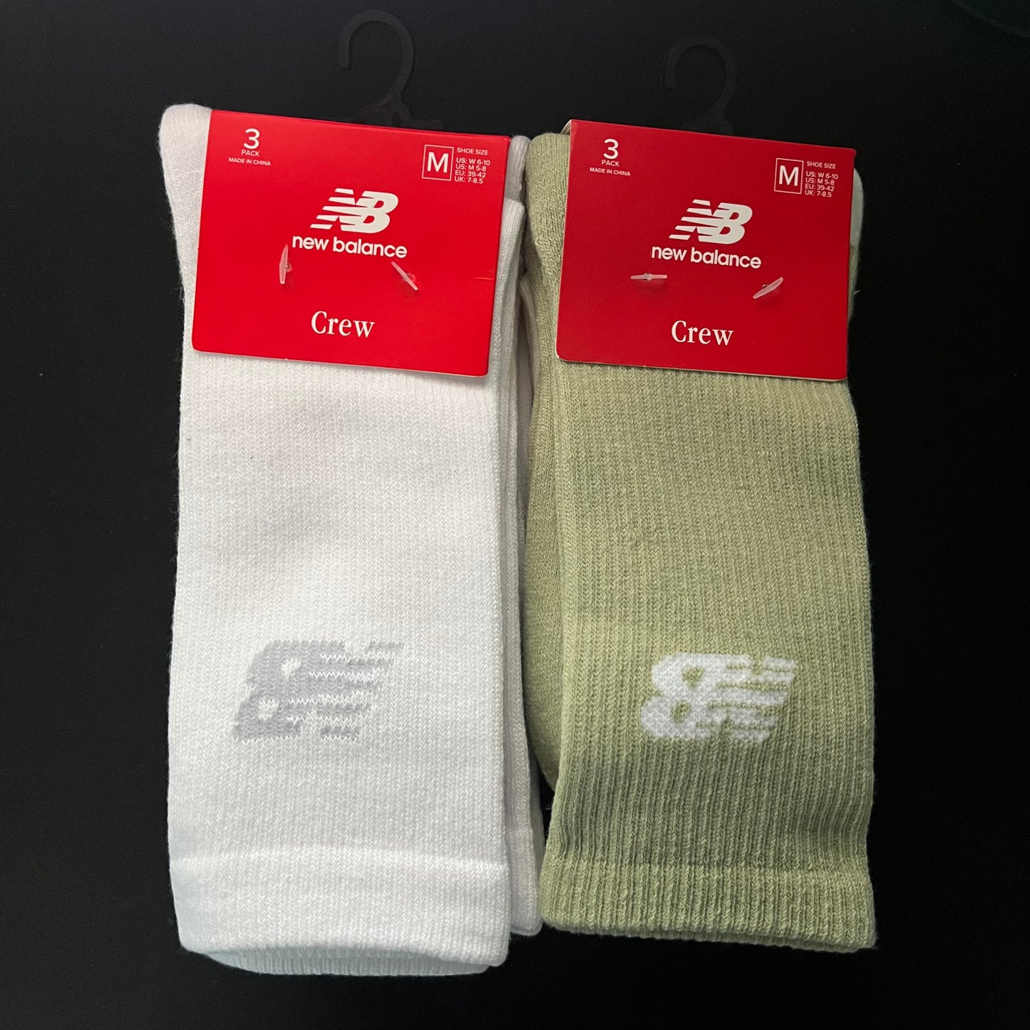 New Balance Crew Socks Men UK Size 7 to 8.5 3 Pairs
