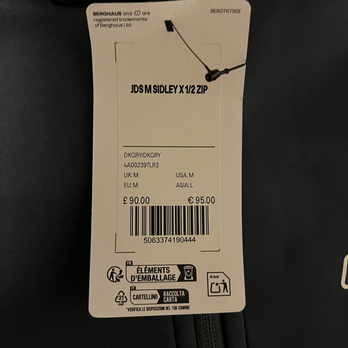 Berghaus Sidley Men's Tracksuit 1/2 Zip Dark Grey - Sizes New