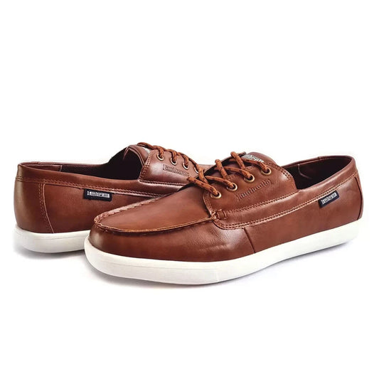 Lambretta Vulcan Men’s Boat Shoes Flats - Tan - Sizes - New
