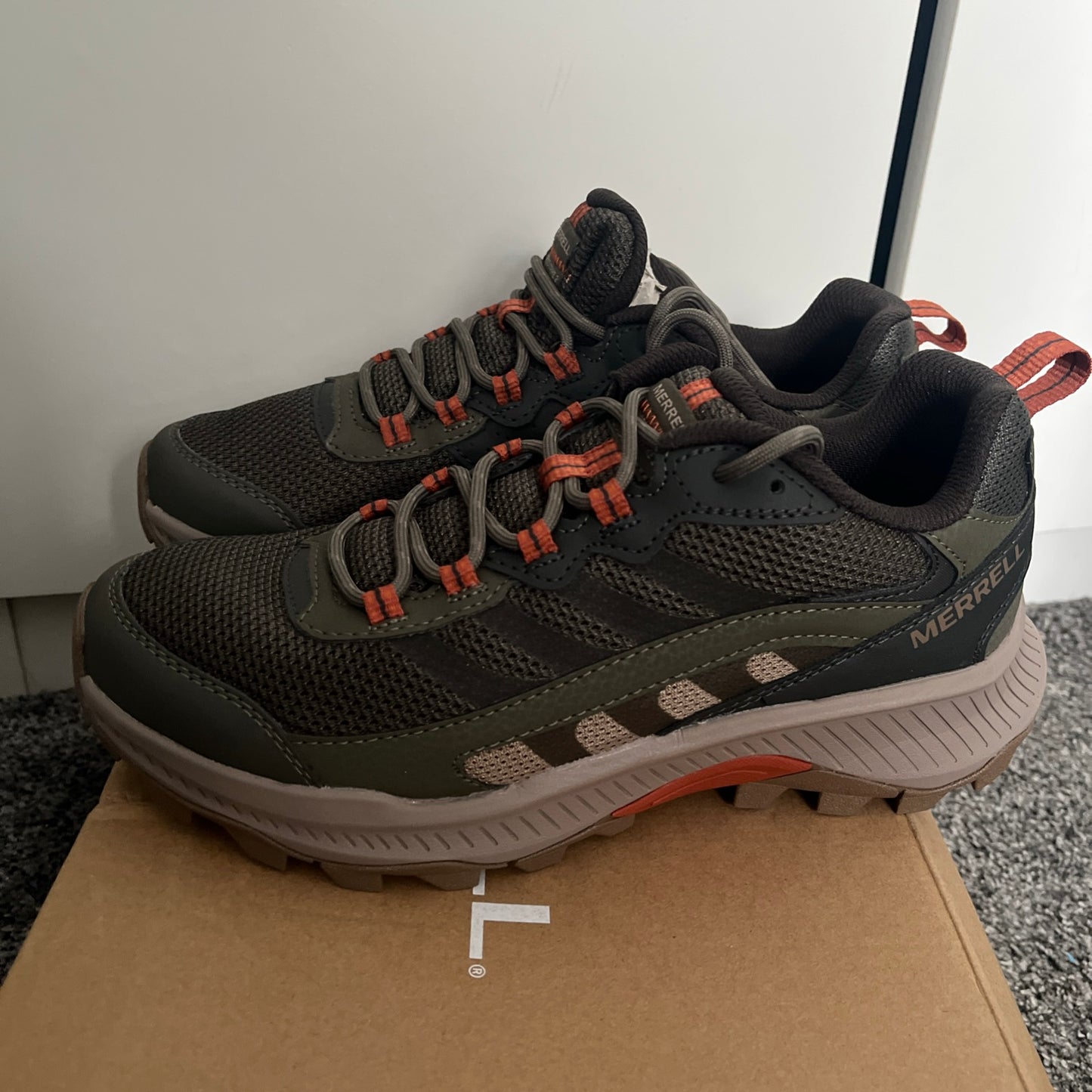 Merrell Speed Strike 2 Outdoor Hiking Trail Trainers - Olive - New
