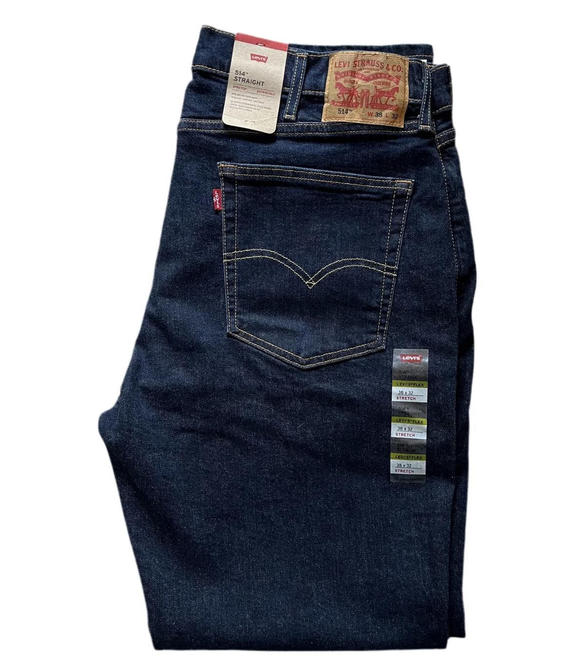 Levis Mens 514 Jeans Straight Leg Denim Blue Black - Colours - Sizes - New