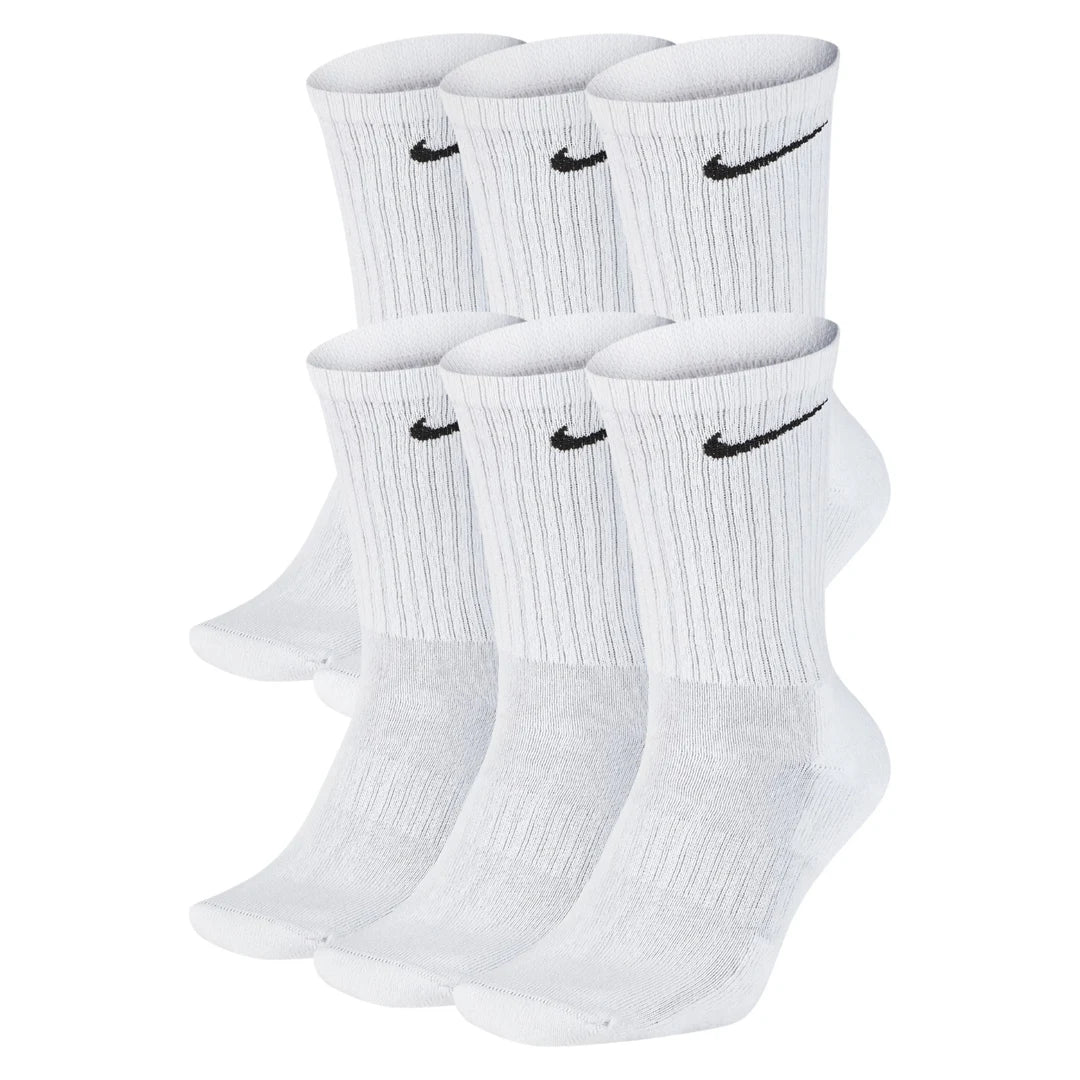 Nike Everyday Crew Socks White/Black UK Size 11-14.5 6 Pairs